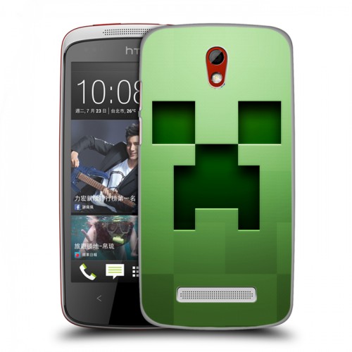 Дизайнерский пластиковый чехол для HTC Desire 500 Minecraft