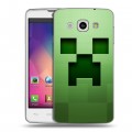 Дизайнерский пластиковый чехол для LG L60 Minecraft