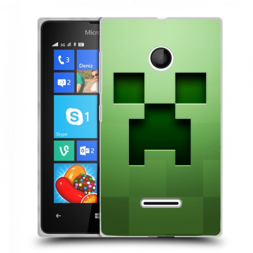 Дизайнерский пластиковый чехол для Microsoft Lumia 435 Minecraft