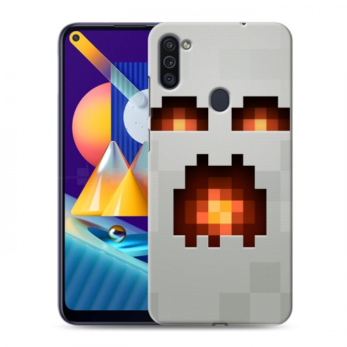 Дизайнерский пластиковый чехол для Samsung Galaxy M11 Minecraft