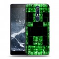 Дизайнерский пластиковый чехол для Nokia 5.1 Minecraft