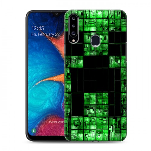 Дизайнерский пластиковый чехол для Samsung Galaxy A20s Minecraft