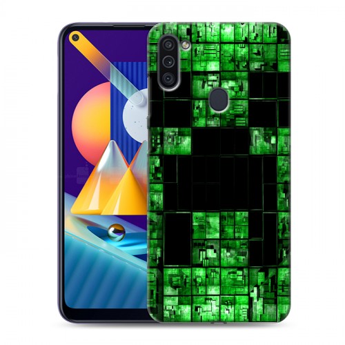 Дизайнерский пластиковый чехол для Samsung Galaxy M11 Minecraft