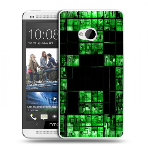 Дизайнерский пластиковый чехол для HTC One (M7) Dual SIM Minecraft