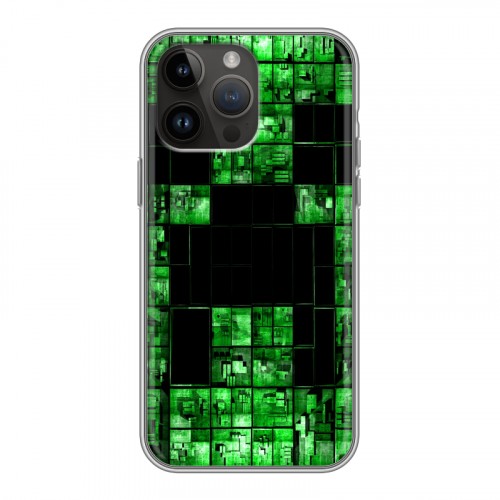 Дизайнерский силиконовый с усиленными углами чехол для Iphone 14 Pro Max Minecraft