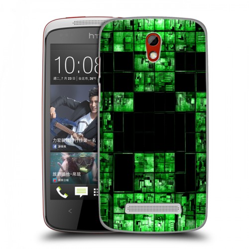 Дизайнерский пластиковый чехол для HTC Desire 500 Minecraft