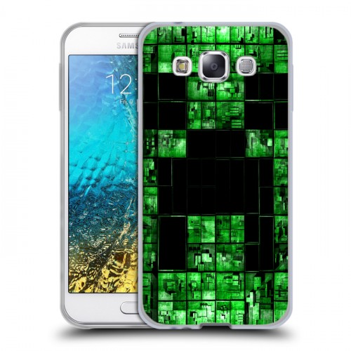 Дизайнерский пластиковый чехол для Samsung Galaxy E5 Minecraft