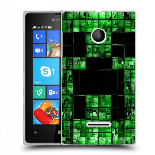 Дизайнерский пластиковый чехол для Microsoft Lumia 435 Minecraft