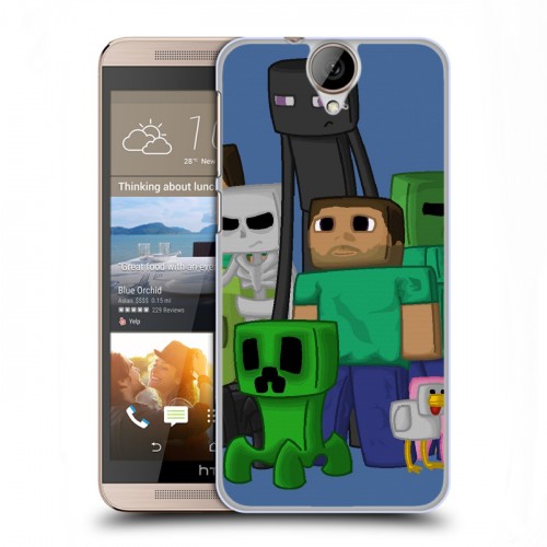 Дизайнерский пластиковый чехол для HTC One E9+ Minecraft