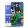 Дизайнерский пластиковый чехол для Samsung Galaxy J7 Minecraft