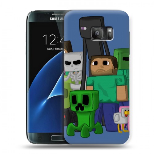Дизайнерский силиконовый с усиленными углами чехол для Samsung Galaxy S7 Minecraft