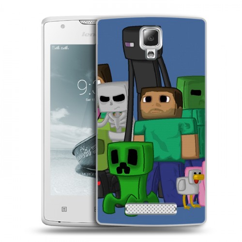 Дизайнерский пластиковый чехол для Lenovo A1000 Minecraft