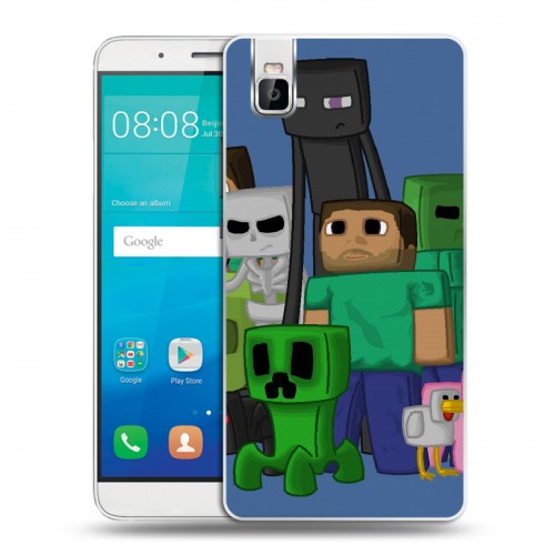 Дизайнерский пластиковый чехол для Huawei ShotX Minecraft