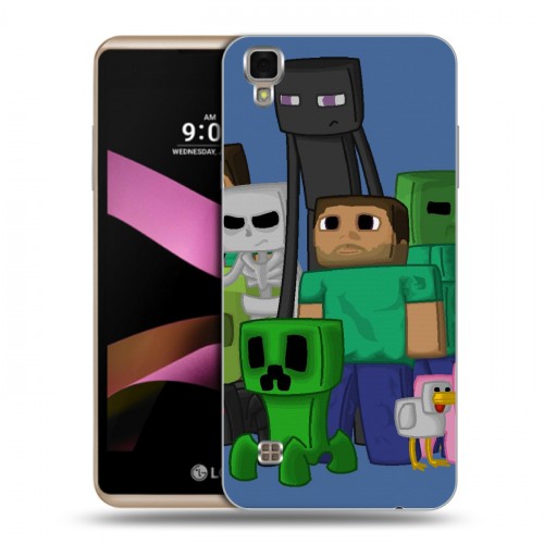 Дизайнерский пластиковый чехол для LG X Style Minecraft