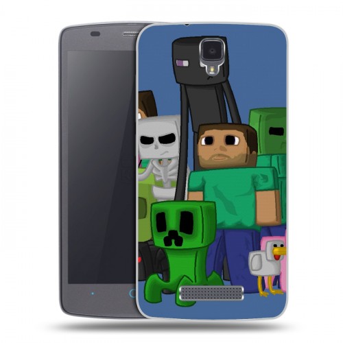 Дизайнерский силиконовый чехол для ZTE Blade L5 Minecraft