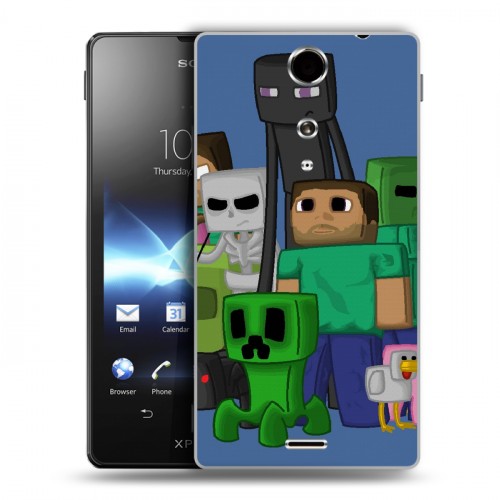 Дизайнерский пластиковый чехол для Sony Xperia TX Minecraft