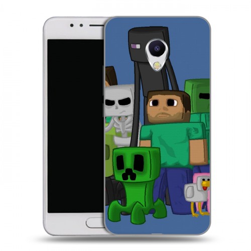 Дизайнерский силиконовый чехол для Meizu M5s Minecraft