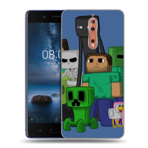 Дизайнерский пластиковый чехол для Nokia 8 Minecraft