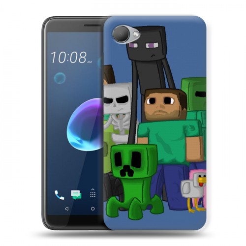 Дизайнерский пластиковый чехол для HTC Desire 12 Minecraft