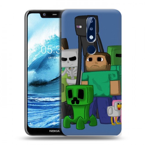 Дизайнерский силиконовый чехол для Nokia 5.1 Plus Minecraft