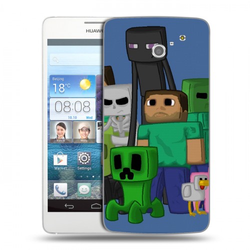 Дизайнерский пластиковый чехол для Huawei Ascend D2 Minecraft