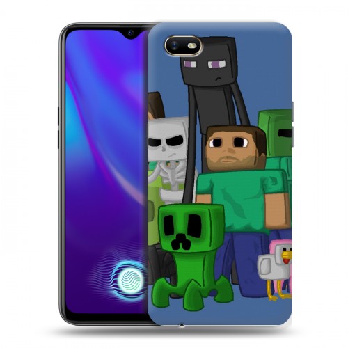 Дизайнерский силиконовый с усиленными углами чехол для OPPO A1k Minecraft