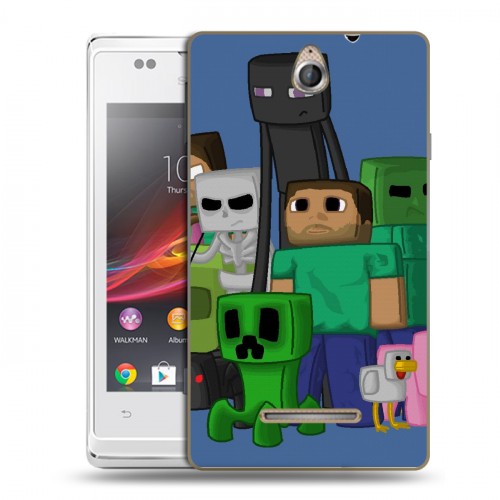 Дизайнерский пластиковый чехол для Sony Xperia E Minecraft