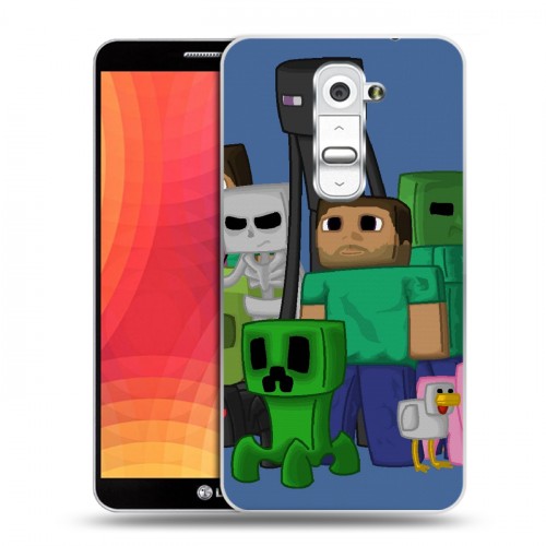 Дизайнерский пластиковый чехол для LG Optimus G2 Minecraft