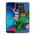 Дизайнерский пластиковый чехол для Samsung Galaxy A20s Minecraft