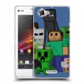 Дизайнерский пластиковый чехол для Sony Xperia L Minecraft