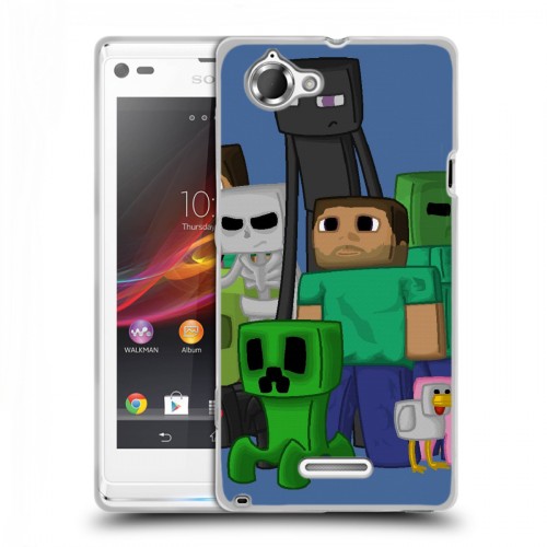 Дизайнерский пластиковый чехол для Sony Xperia L Minecraft