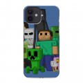 Дизайнерский силиконовый чехол для Iphone 12 Minecraft