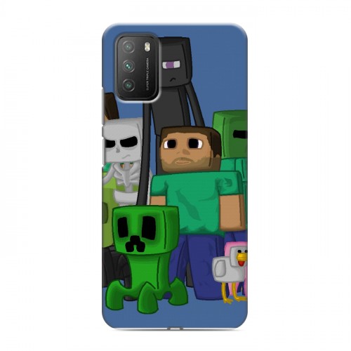 Дизайнерский пластиковый чехол для Xiaomi Poco M3 Minecraft