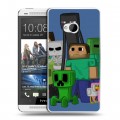 Дизайнерский пластиковый чехол для HTC One (M7) Dual SIM Minecraft