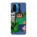 Дизайнерский силиконовый чехол для Xiaomi Poco F3 Minecraft