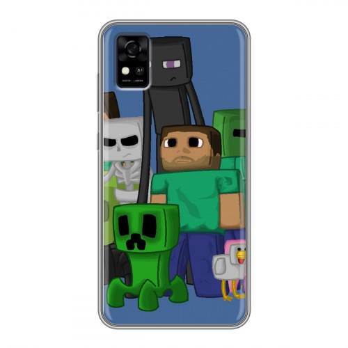 Дизайнерский силиконовый чехол для ZTE Blade A31 Minecraft