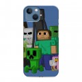 Дизайнерский силиконовый чехол для Iphone 13 Minecraft