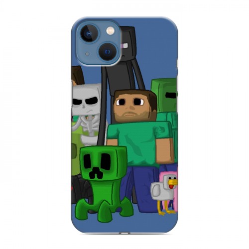 Дизайнерский силиконовый чехол для Iphone 13 Minecraft