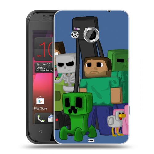 Дизайнерский пластиковый чехол для HTC Desire 200 Minecraft