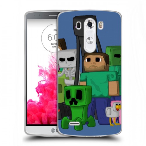 Дизайнерский силиконовый чехол для LG G3 (Dual-LTE) Minecraft