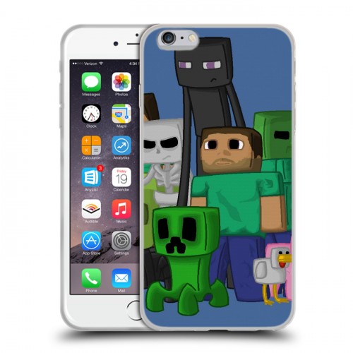 Дизайнерский силиконовый чехол для Iphone 6 Plus/6s Plus Minecraft