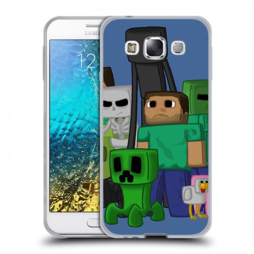 Дизайнерский пластиковый чехол для Samsung Galaxy E5 Minecraft