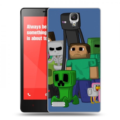 Дизайнерский силиконовый чехол для Xiaomi RedMi Note Minecraft