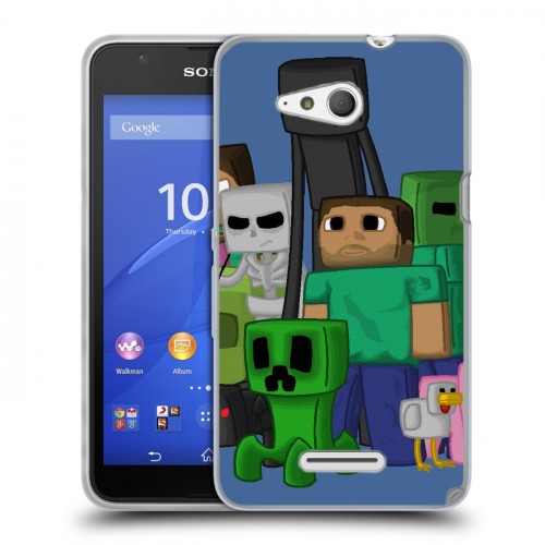 Дизайнерский пластиковый чехол для Sony Xperia E4g Minecraft