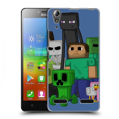 Дизайнерский пластиковый чехол для Lenovo A6000 Minecraft