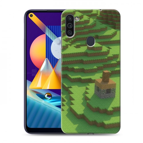 Дизайнерский пластиковый чехол для Samsung Galaxy M11 Minecraft