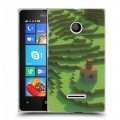 Дизайнерский пластиковый чехол для Microsoft Lumia 435 Minecraft