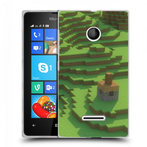 Дизайнерский пластиковый чехол для Microsoft Lumia 435 Minecraft