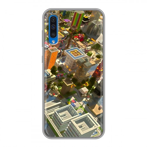 Дизайнерский пластиковый чехол для Samsung Galaxy A50 Minecraft