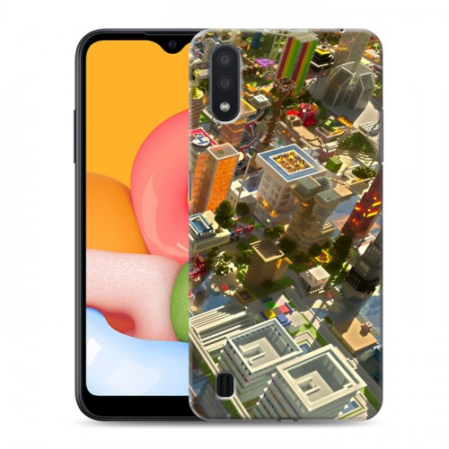 Дизайнерский силиконовый чехол для Samsung Galaxy M01 Minecraft